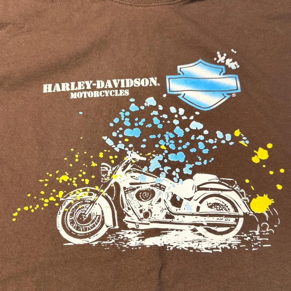 Harley Davidson Vintage Brown Graphic T‎ Shirt Men XL Cotton Cancun Mexico